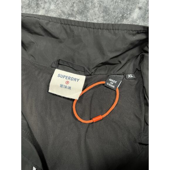 Superdry Track Cagoule Windbreaker Jacket Men’s XL Black Zip Lightweight - Picture 5 of 9